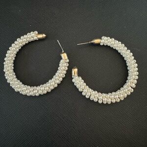 Pearl hoop earrings